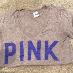 Pink V Neck T-Shirt